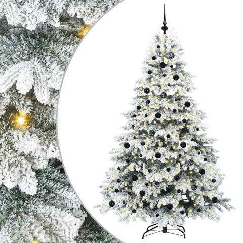 VidaXL Sztuczna choinka z 300 diodami LED Biały 210 cm PE i PVC