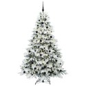 VidaXL Sztuczna choinka z 300 diodami LED Biały 210 cm PE i PVC