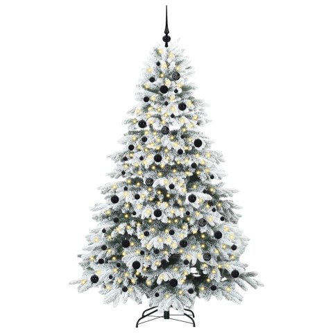 VidaXL Sztuczna choinka z 300 diodami LED Biały 210 cm PE i PVC