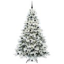 VidaXL Sztuczna choinka z 300 diodami LED Biały 210 cm PE i PVC