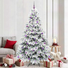 VidaXL Sztuczna choinka z 300 diodami LED Biały 210 cm PE i PVC