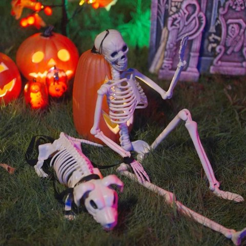 VidaXL Dekoracja Halloween Szkielet 2 szt. Biały 155 x 38.5 cm