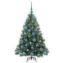 VidaXL Sztuczna choinka z 150 diodami LED Zielony 120 cm PE i PVC