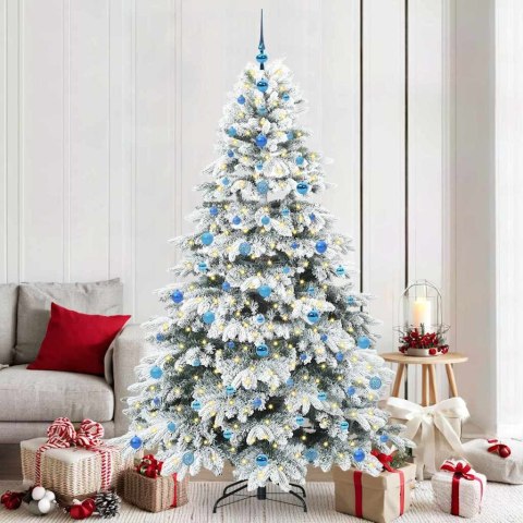 VidaXL Sztuczna choinka z 300 diodami LED Biały 210 cm PE i PVC