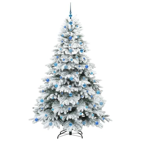 VidaXL Sztuczna choinka z 300 diodami LED Biały 210 cm PE i PVC