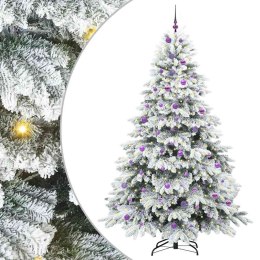 VidaXL Sztuczna choinka z 300 diodami LED Biały 240 cm PE i PVC