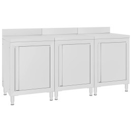 VidaXL Gastronomiczny stół przyścienny, 180x60x96 cm, stal nierdzewna