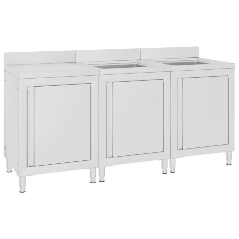 VidaXL Szafka gastronomiczna ze zlewem, 180x60x96 cm, stal nierdzewna