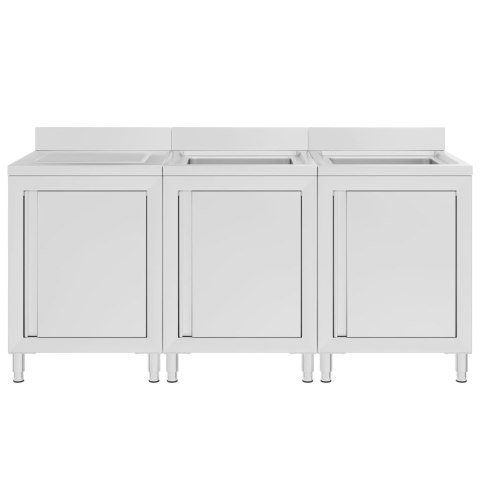 VidaXL Szafka gastronomiczna ze zlewem, 180x60x96 cm, stal nierdzewna