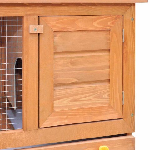 Klatka dla królika vidaXL Outdoor Hutch Small Pet Cage 1 Door Wood