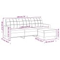VidaXL 3-osobowa sofa z podnóżkiem, jasnożółty, 180 cm, tkaniną