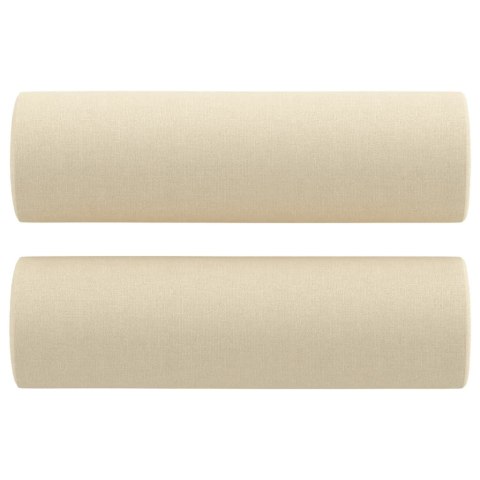 VidaXL 3-osobowa sofa z poduszkami, kremowa, 180 cm, tkanina