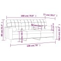 VidaXL 3-osobowa sofa z poduszkami, kremowa, 180 cm, tkanina