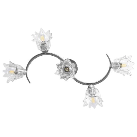 VidaXL Lampa sufitowa ze szklanymi kloszami na 5 żarówek E14, tulipany