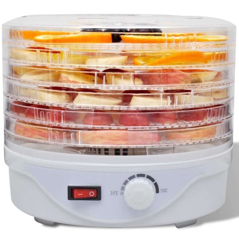 VidaXL Suszarka do żywności, okrągła, z 6 tacami, 250 W