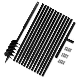 VidaXL Świder glebowy z uchwytem, 120 mm, z rurą przedłużającą, 13 m, stal