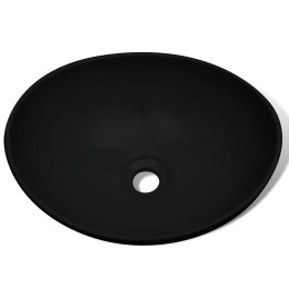 VidaXL Umywalka ceramiczna, 40 x 33 cm, czarna