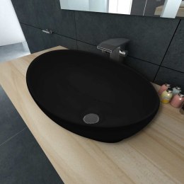 VidaXL Umywalka ceramiczna, 40 x 33 cm, czarna