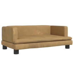 VidaXL Sofa dla dzieci, brązowa, 80x45x30 cm, aksamit
