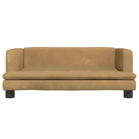 VidaXL Sofa dla dzieci, brązowa, 80x45x30 cm, aksamit