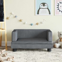 SOFA DLA DZIECI, CIEMNOSZARA, 60X40X30 CM, AKSAMIT