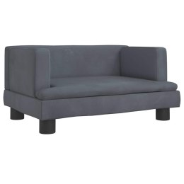 SOFA DLA DZIECI, CIEMNOSZARA, 60X40X30 CM, AKSAMIT