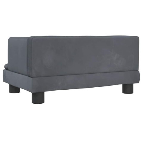 SOFA DLA DZIECI, CIEMNOSZARA, 60X40X30 CM, AKSAMIT