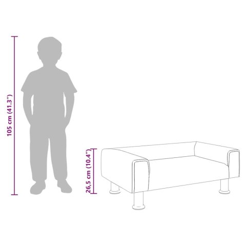 VidaXL Sofa dla dzieci, ciemnoszara, 70x45x26,5 cm, aksamit