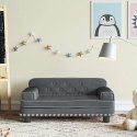SOFA DLA DZIECI, CIEMNOSZARA, 70X45X30 CM, AKSAMIT