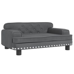SOFA DLA DZIECI, CIEMNOSZARA, 70X45X30 CM, AKSAMIT