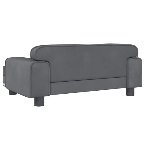 SOFA DLA DZIECI, CIEMNOSZARA, 70X45X30 CM, AKSAMIT