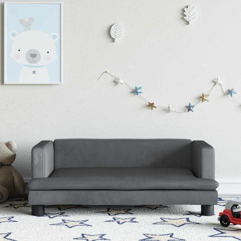 SOFA DLA DZIECI, CIEMNOSZARA, 80X45X30 CM, AKSAMIT