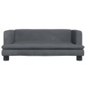 SOFA DLA DZIECI, CIEMNOSZARA, 80X45X30 CM, AKSAMIT