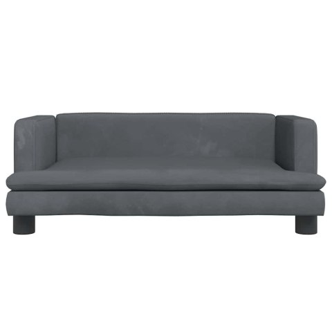 SOFA DLA DZIECI, CIEMNOSZARA, 80X45X30 CM, AKSAMIT