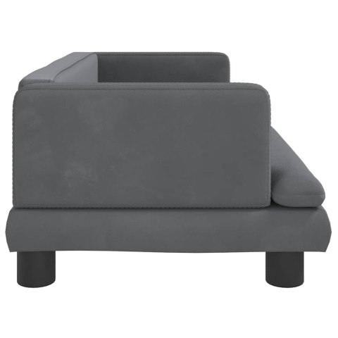 SOFA DLA DZIECI, CIEMNOSZARA, 80X45X30 CM, AKSAMIT
