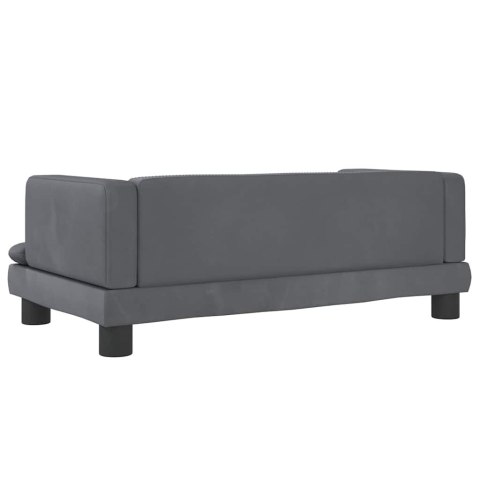 SOFA DLA DZIECI, CIEMNOSZARA, 80X45X30 CM, AKSAMIT
