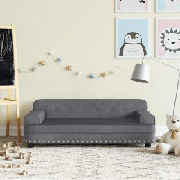 SOFA DLA DZIECI, CIEMNOSZARA, 90X53X30 CM, AKSAMIT