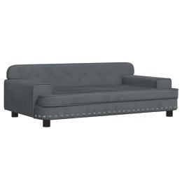 SOFA DLA DZIECI, CIEMNOSZARA, 90X53X30 CM, AKSAMIT