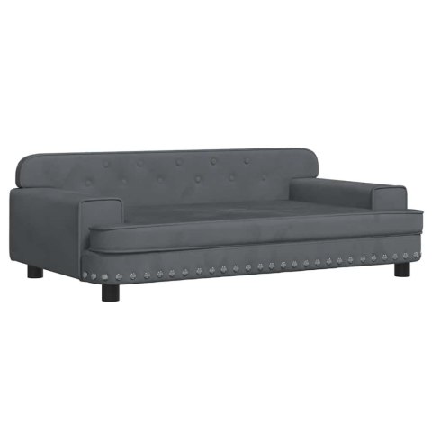 SOFA DLA DZIECI, CIEMNOSZARA, 90X53X30 CM, AKSAMIT