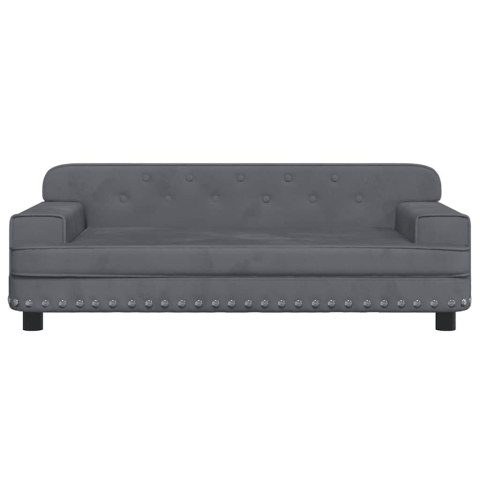 SOFA DLA DZIECI, CIEMNOSZARA, 90X53X30 CM, AKSAMIT