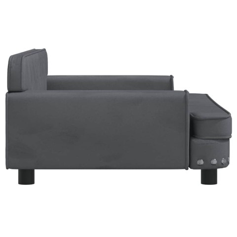 SOFA DLA DZIECI, CIEMNOSZARA, 90X53X30 CM, AKSAMIT