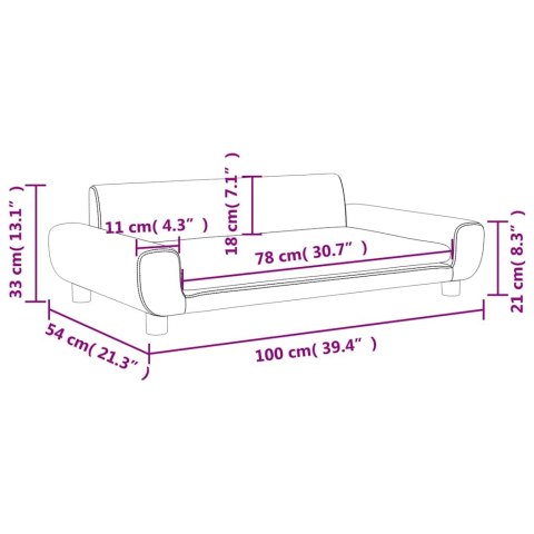 SOFA DLA DZIECI, CZARNA, 100X54X33 CM, AKSAMIT