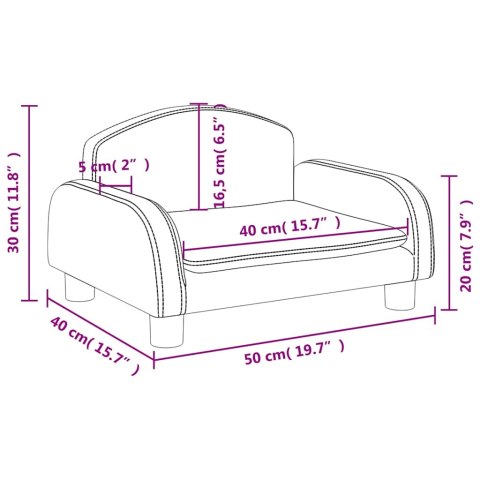 VidaXL Sofa dla dzieci, czarna, 50x40x30 cm, obita tkaniną