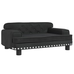 VidaXL Sofa dla dzieci, czarna, 70x45x30 cm, aksamit