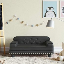 SOFA DLA DZIECI, CZARNA, 70X45X30 CM, SZTUCZNA SKÓRA