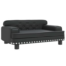 SOFA DLA DZIECI, CZARNA, 70X45X30 CM, SZTUCZNA SKÓRA