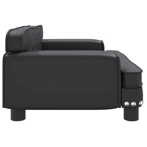 SOFA DLA DZIECI, CZARNA, 70X45X30 CM, SZTUCZNA SKÓRA