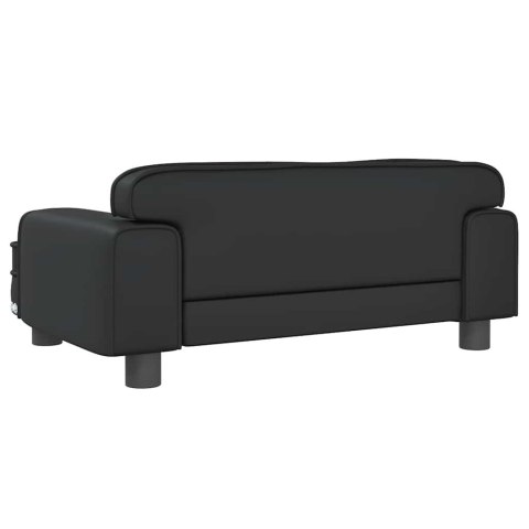 SOFA DLA DZIECI, CZARNA, 70X45X30 CM, SZTUCZNA SKÓRA