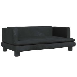 VidaXL Sofa dla dzieci, czarna, 80x45x30 cm, aksamit