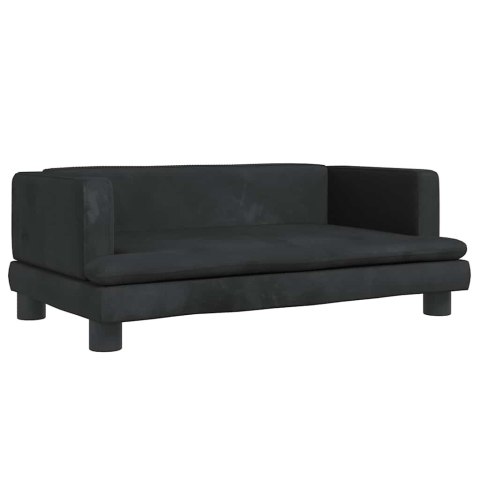 VidaXL Sofa dla dzieci, czarna, 80x45x30 cm, aksamit